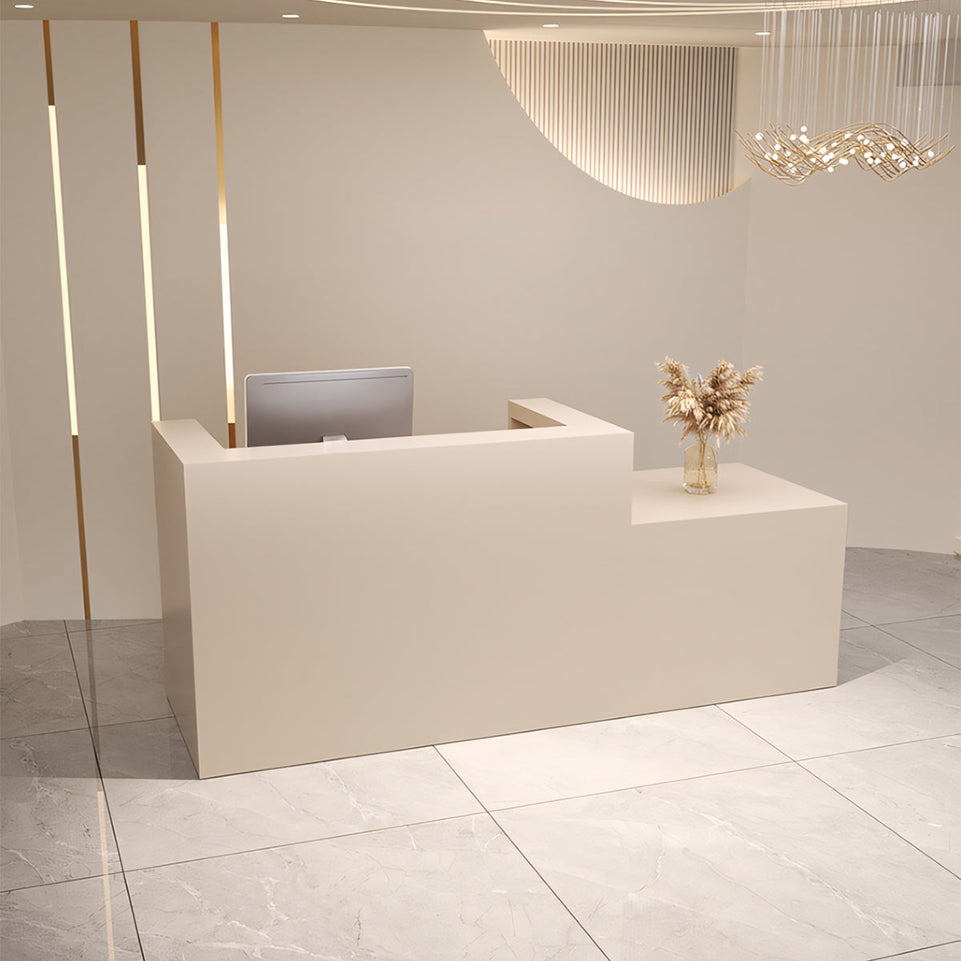 Simple L-shaped Small Company Reception Desk Beauty Salon Counter JDT-2160