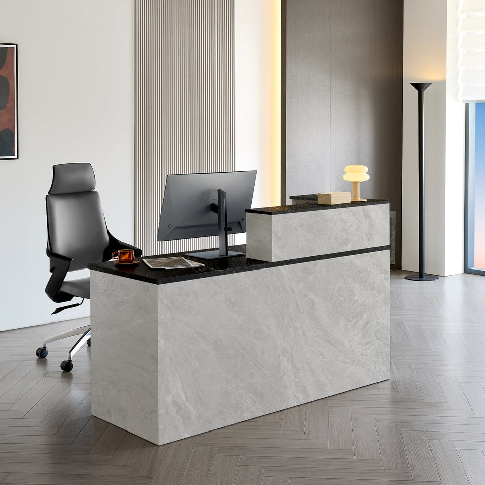 (In Stock) Minimalist Office Reception Desk with Keyboard Tray and Drawer JDT-2216