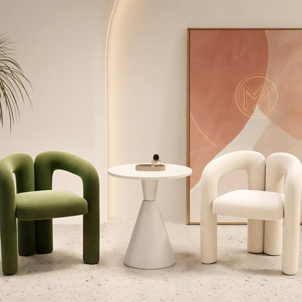 (In Stock) Creative Curved Armchair Living Room Bedroom Backrest Makeup Stool Leisure Chair BSF-2000