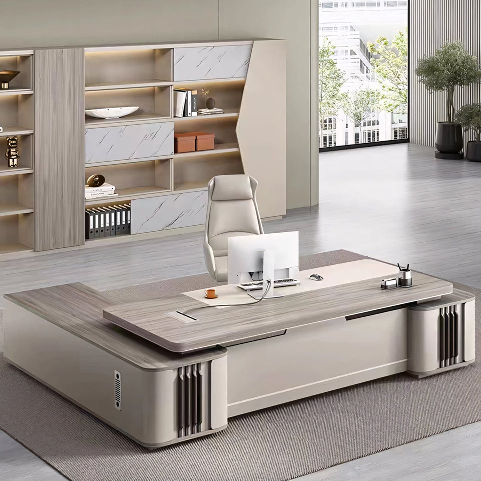 Luxurious Executive Office Desk Lacquered Executive Desk with Large Desktop LBZ-1038