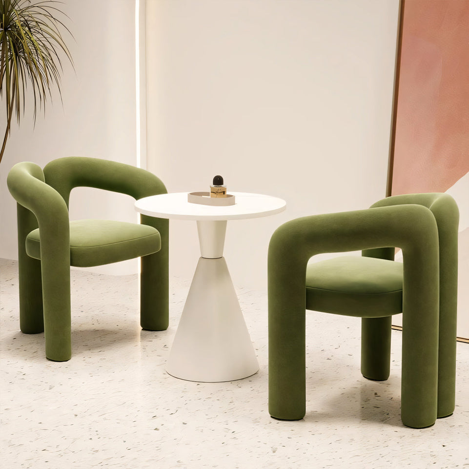 (In Stock) Creative Curved Armchair Living Room Bedroom Backrest Makeup Stool Leisure Chair BSF-2000