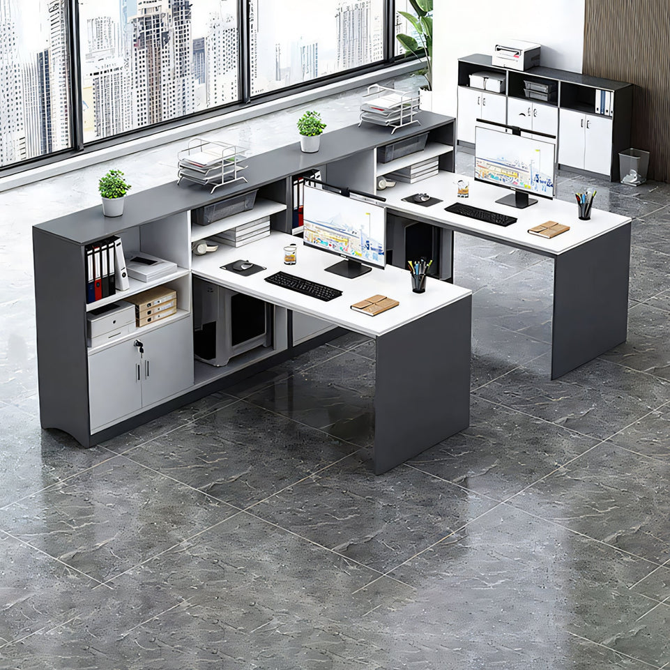 Office Simple 2 Staff Desk With Cabinet YGZ-1011