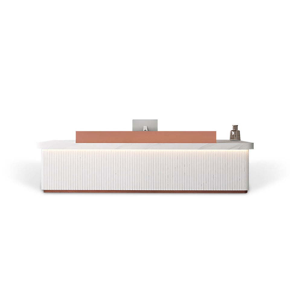 (In Stock) Fully Assembled LED Minimalist Checkout Counter Reception Desk JDT-7162