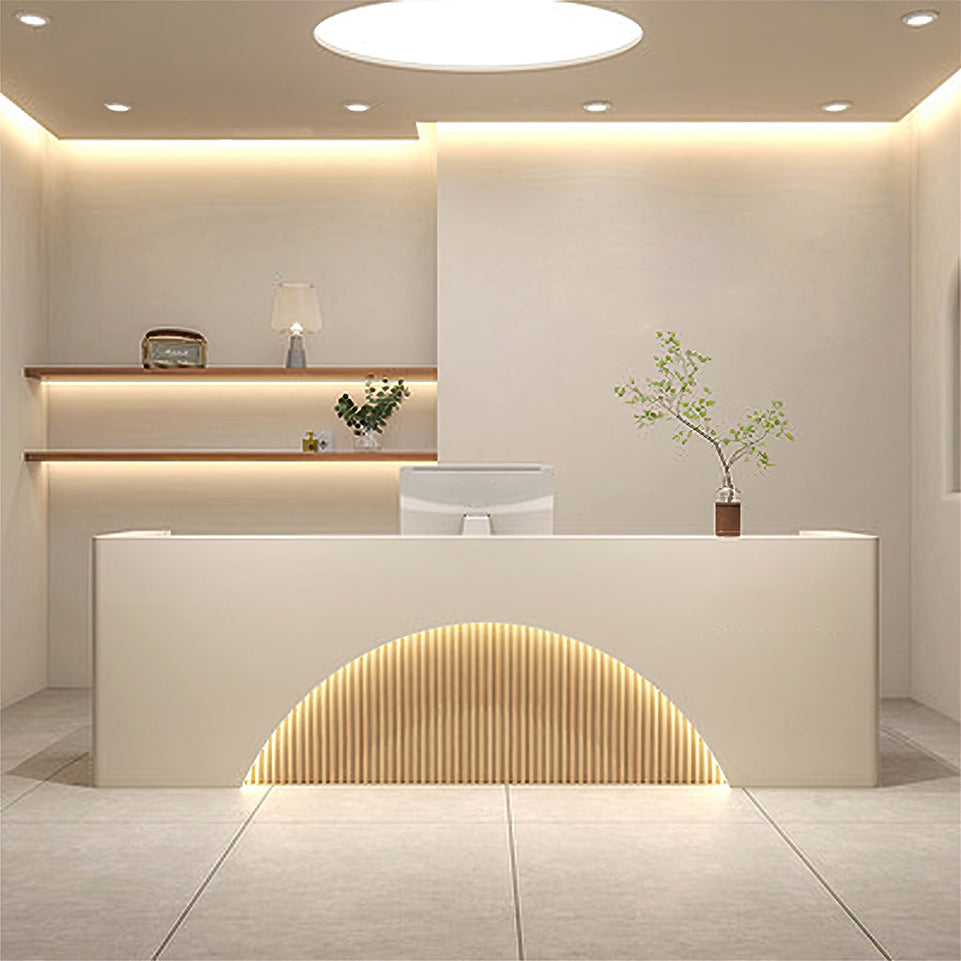 (In Stock) Fully Assembled LED Salon Reception Desk with Storage JDT-1039