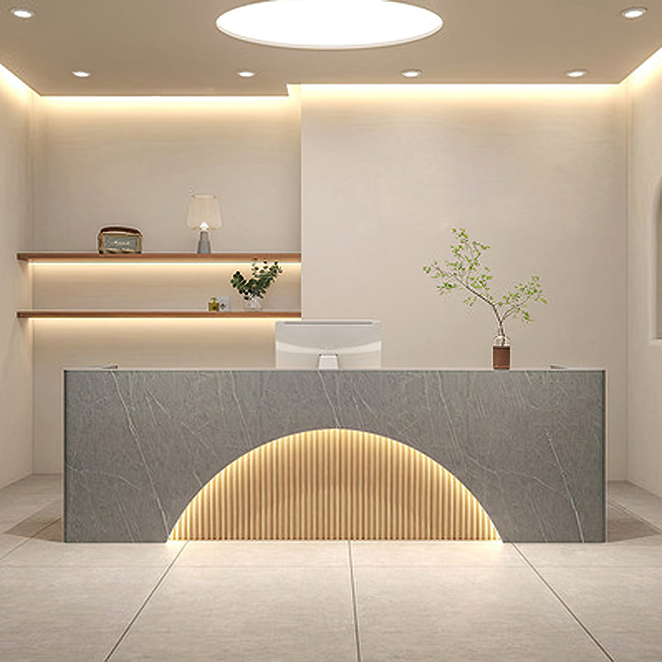 (In Stock) Fully Assembled LED Salon Reception Desk with Storage JDT-1039