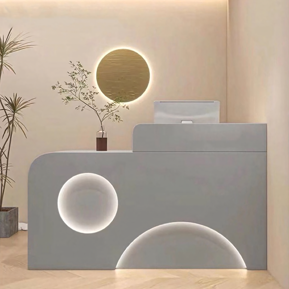 Fully Assembled Reception Desks with LED Accents for Salons JDT-1034