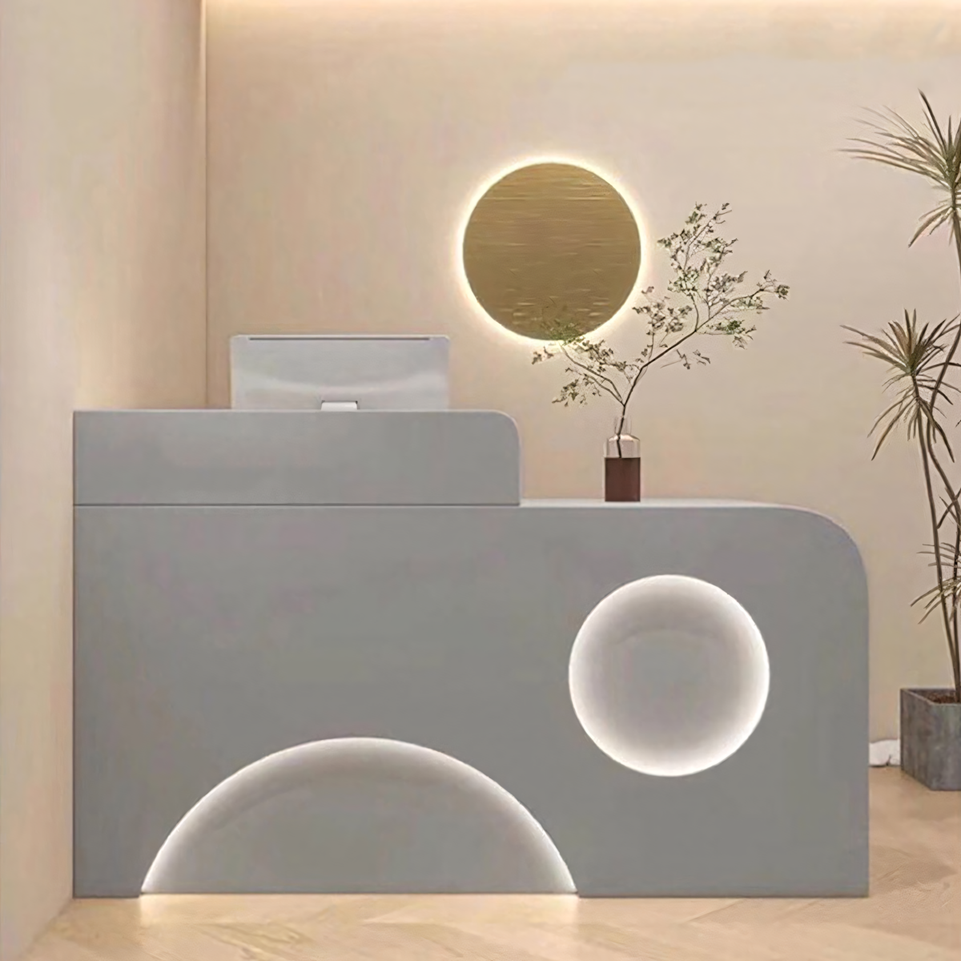 Fully Assembled Reception Desks with LED Accents for Salons JDT-1034