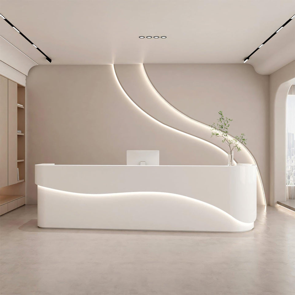 Simple Modern White Company Institution Salon Reception Desk JDT-1054
