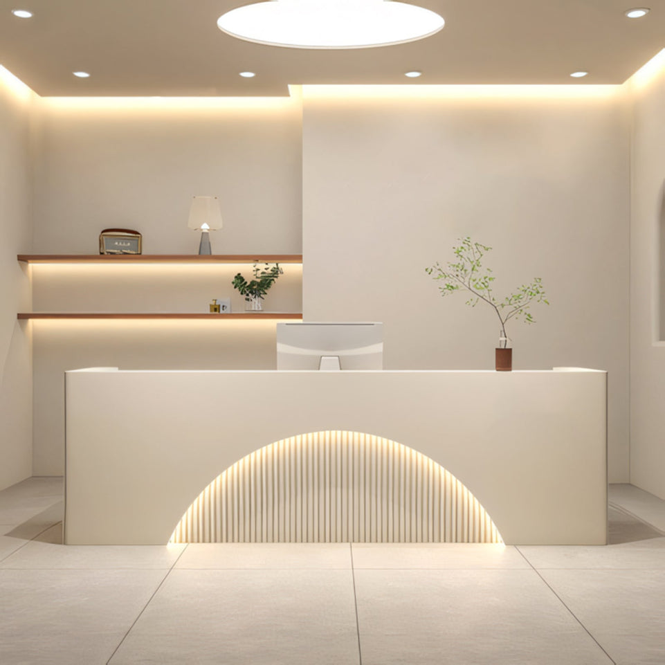 (In Stock) Fully Assembled LED Salon Reception Desk with Storage JDT-1039