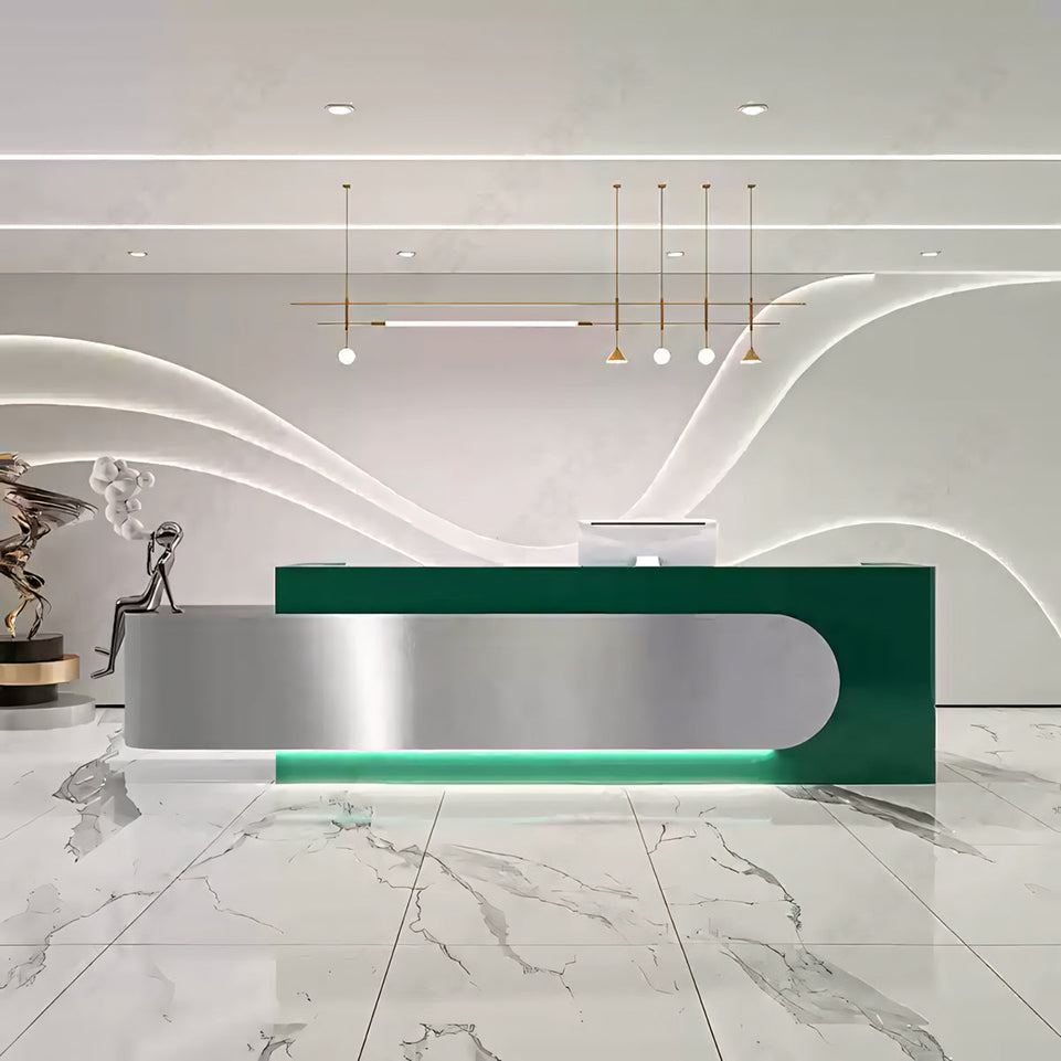 Large Sized Modern and Popular Stainless Steel Front Desk Reception Desk JDT-7276