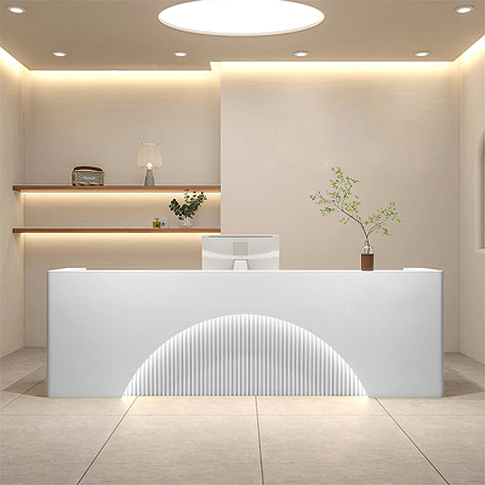 (In Stock) Fully  Assembled LED Salon Reception Desk  with Storage JDT-1039