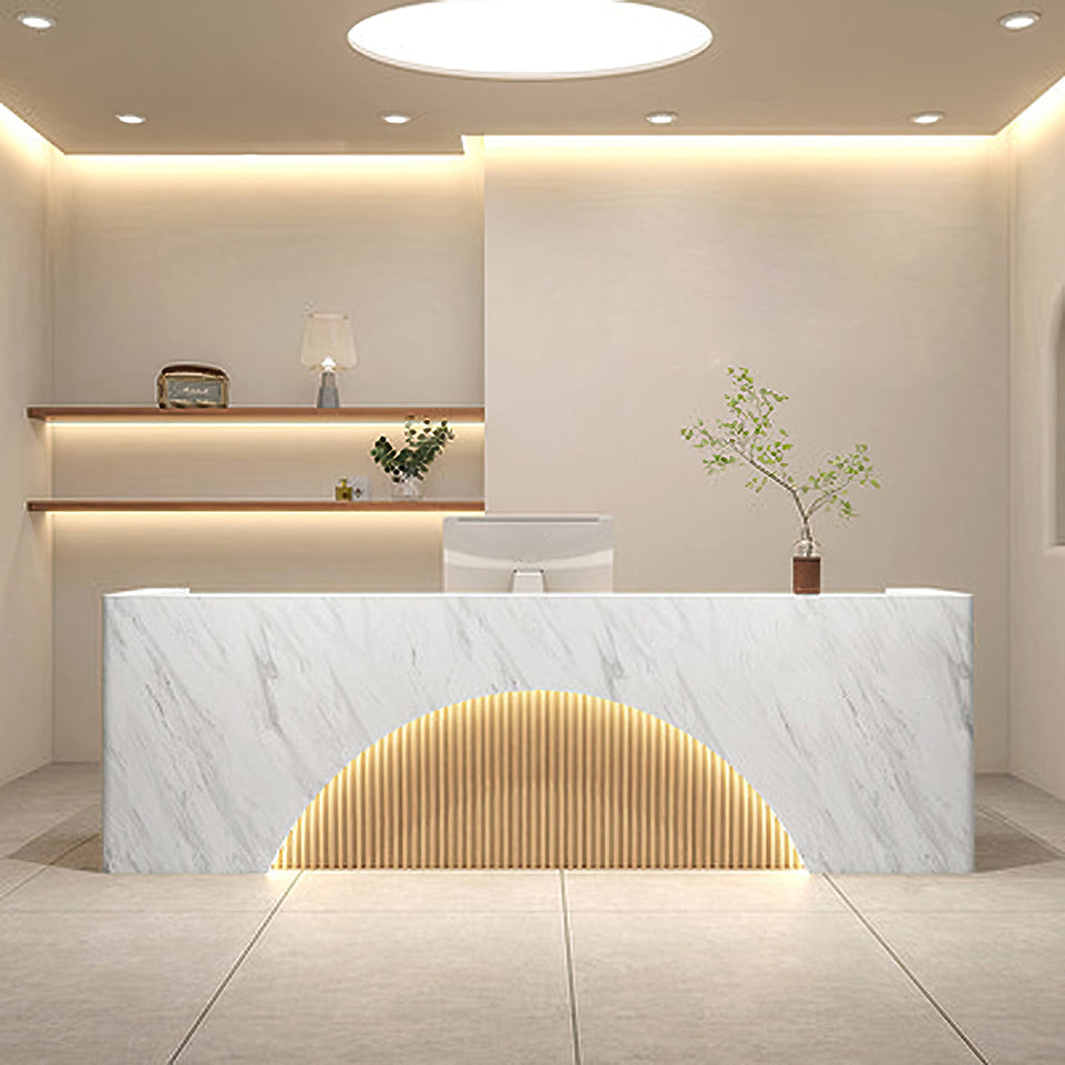 (In Stock) Fully  Assembled LED Salon Reception Desk  with Storage JDT-1039