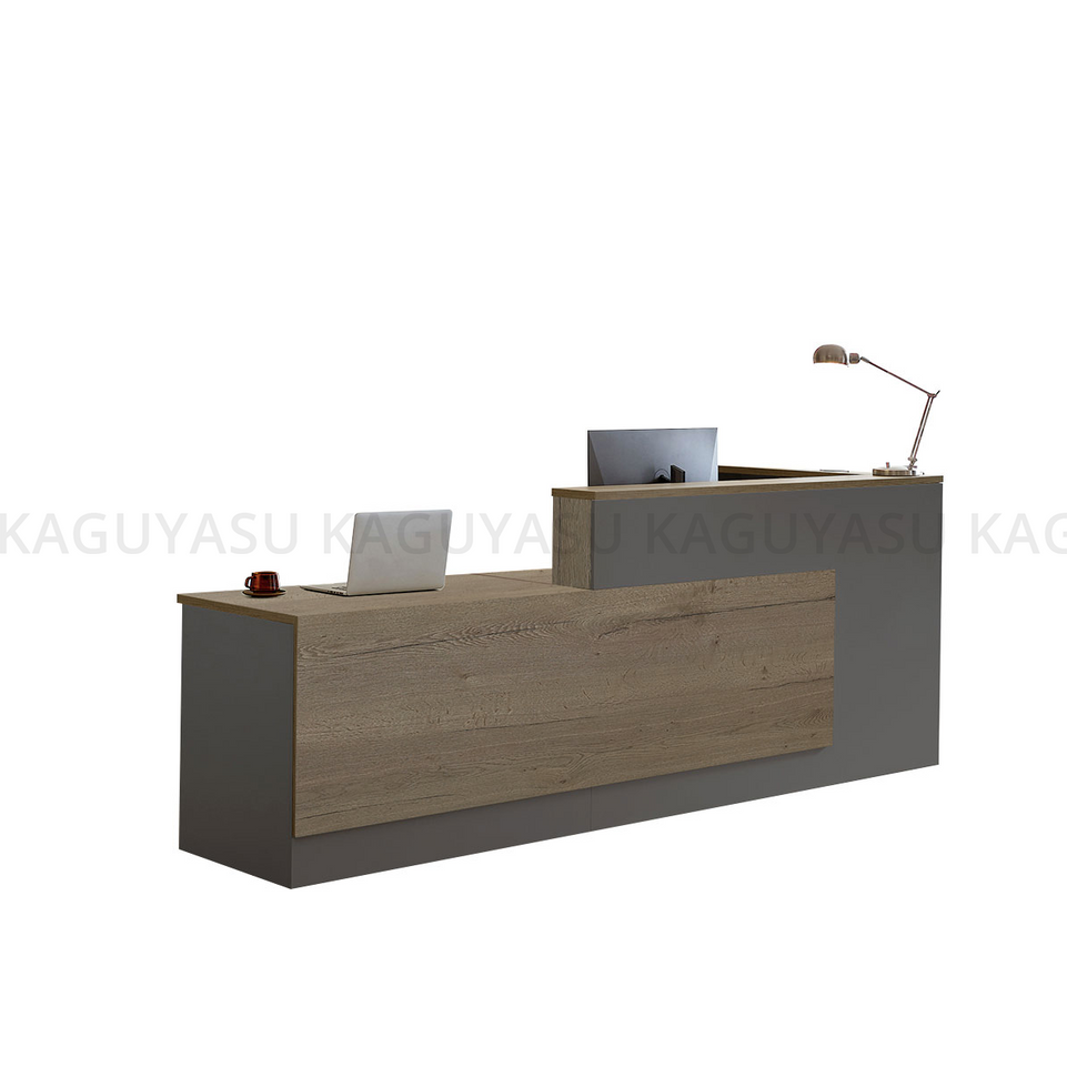 (In Stock) Modern L-Shaped Reception Desk with Side Storage and Drawers JDT-2215