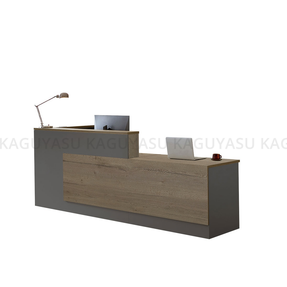 (In Stock) Modern L-Shaped Reception Desk with Side Storage and Drawers JDT-2215
